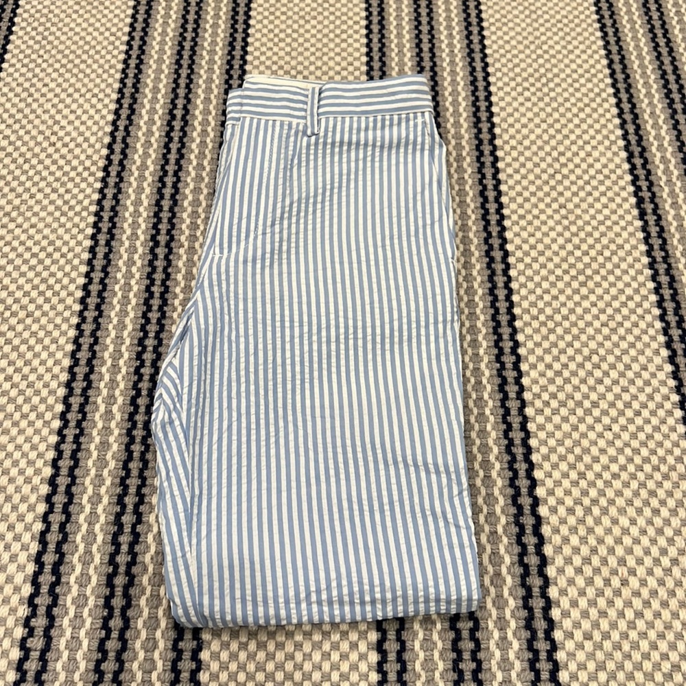 J.Crew Crewcuts Boys Ludlow Slim Adjustable Suit Seersucker Pants Size 8